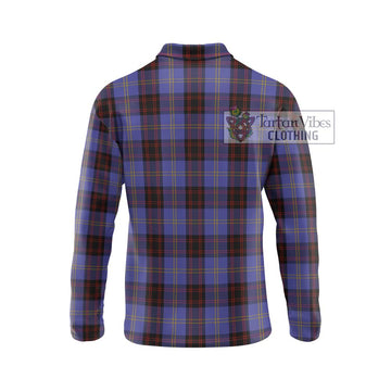 Rutherford Tartan Long Sleeve Polo Shirt with Family Crest DNA In Me Style