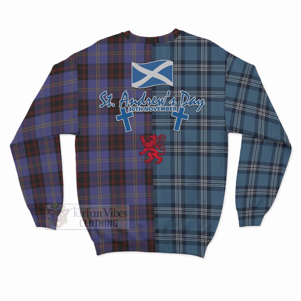 Tartan Vibes Clothing Rutherford Tartan Sweatshirt Happy St. Andrew's Day Half Tartan Style