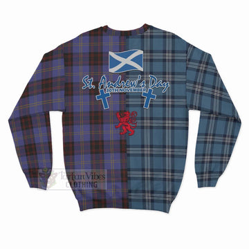 Rutherford Tartan Sweatshirt Happy St. Andrew's Day Half Tartan Style