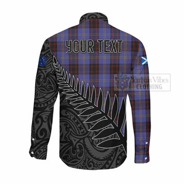 Rutherford Crest Tartan Long Sleeve Button Shirt with New Zealand Silver Fern Half Style