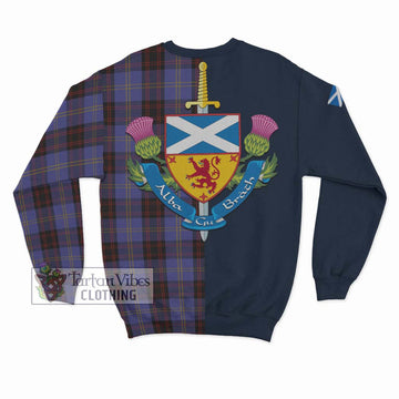 Rutherford Tartan Sweatshirt Alba with Scottish Lion Royal Arm Half Style