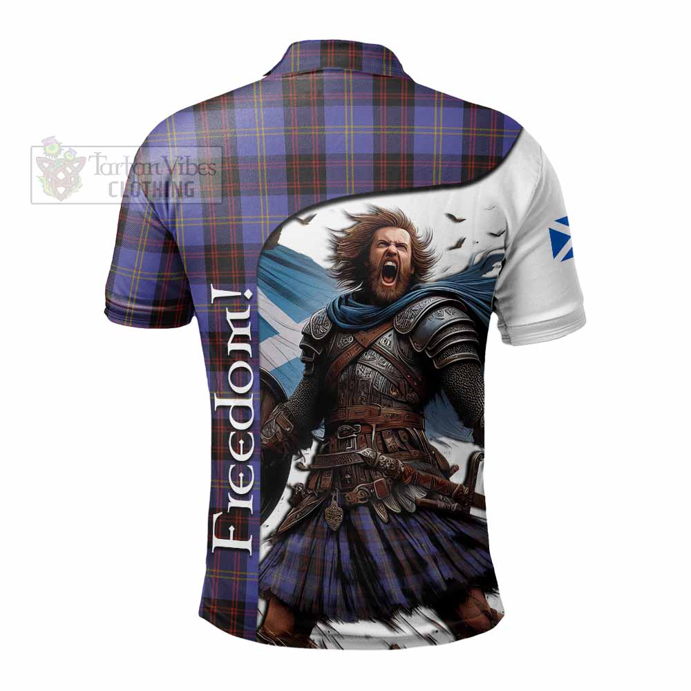 Tartan Vibes Clothing Rutherford Crest Tartan Polo Shirt Inspired by the Freedom of Scottish Warrior