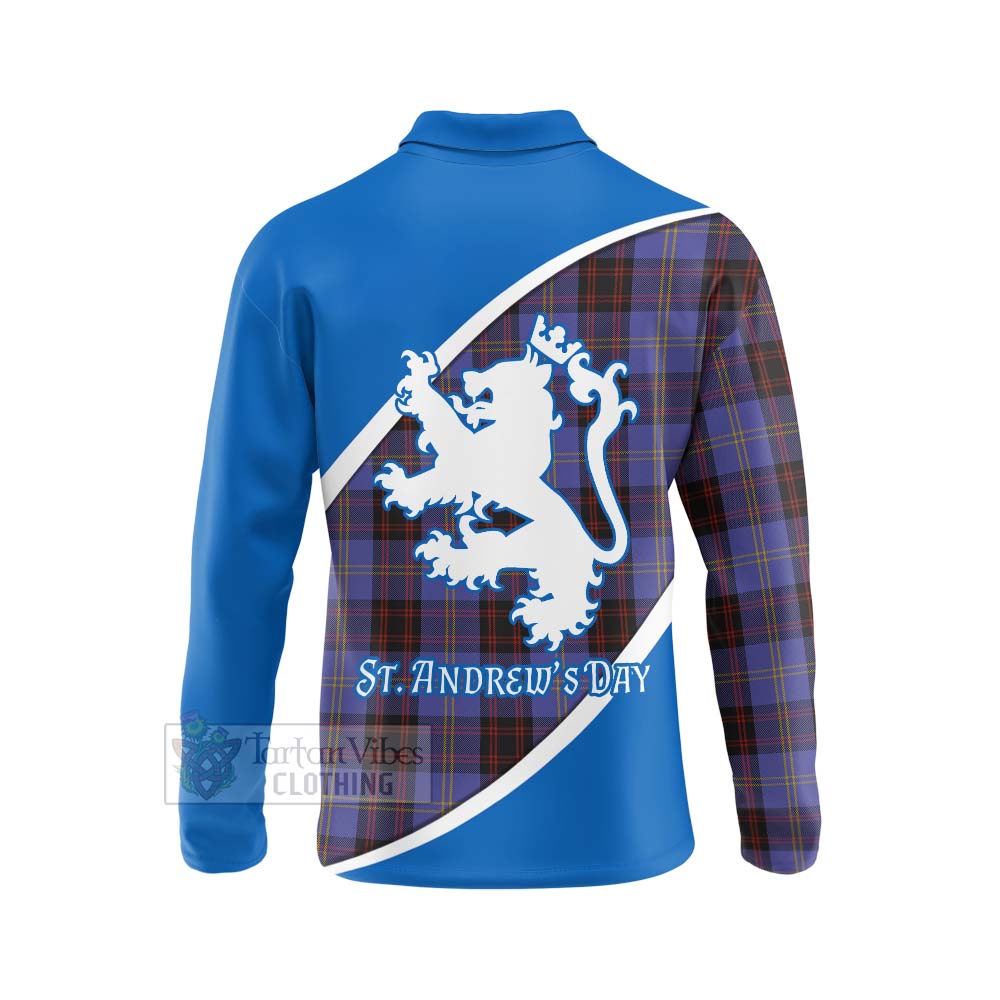 Tartan Vibes Clothing Rutherford Family Crest Tartan Long Sleeve Polo Shirt Celebrate Saint Andrew's Day in Style