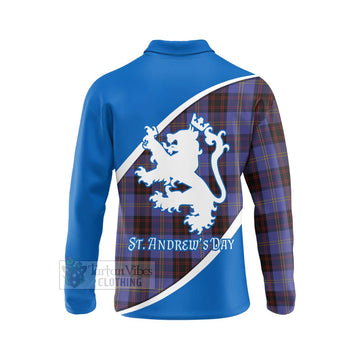 Rutherford Family Crest Tartan Long Sleeve Polo Shirt Celebrate Saint Andrew's Day in Style