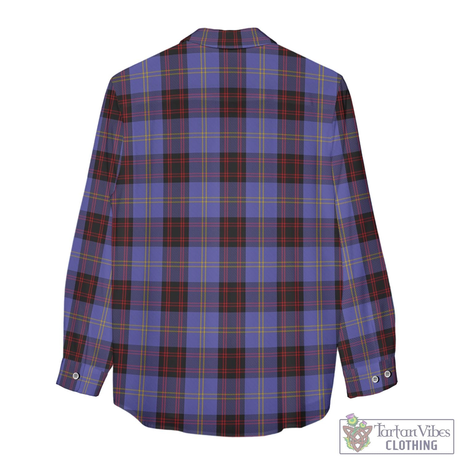 Tartan Vibes Clothing Rutherford Tartan Womens Casual Shirt with Family Crest