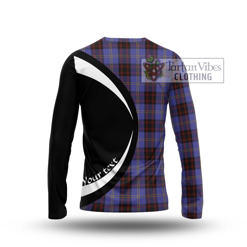 Rutherford Tartan Long Sleeve T-Shirt with Family Crest Circle Style - Tartan Vibes Clothing