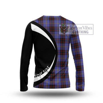 Rutherford Tartan Long Sleeve T-Shirt with Family Crest Circle Style