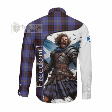 Rutherford Crest Tartan Long Sleeve Button Shirt Inspired by the Freedom of Scottish Warrior