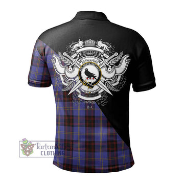 Rutherford Tartan Polo Shirt with Family Crest and Military Logo Style