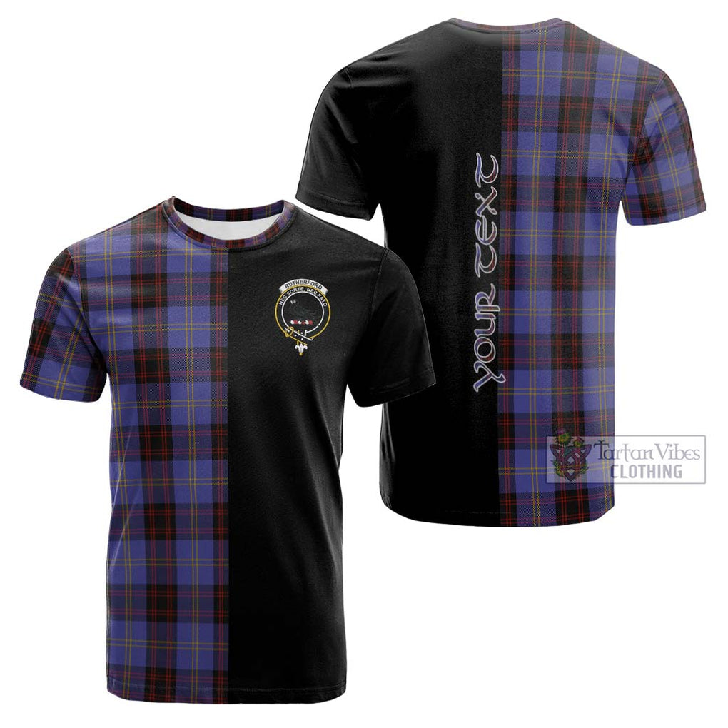 Tartan Vibes Clothing Rutherford Tartan Cotton T-shirt with Family Crest and Half Of Me Style