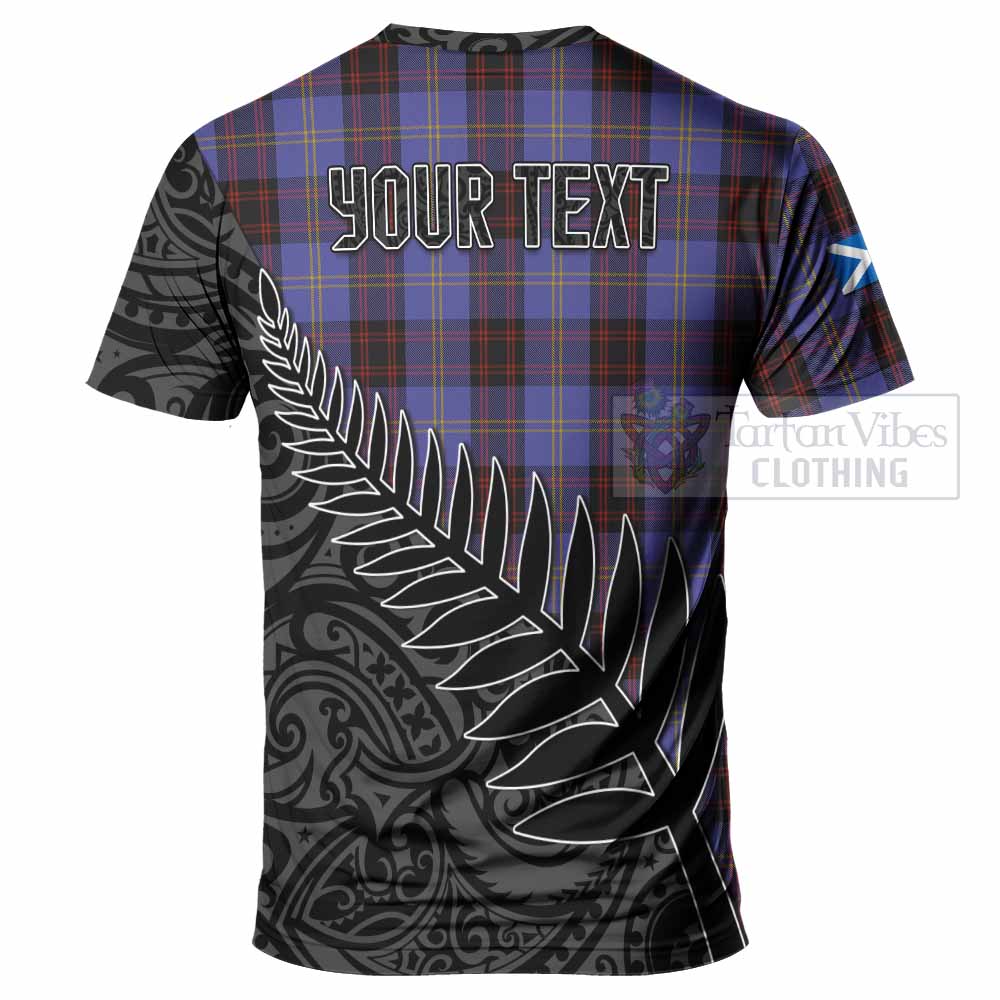 Tartan Vibes Clothing Rutherford Crest Tartan T-Shirt with New Zealand Silver Fern Half Style