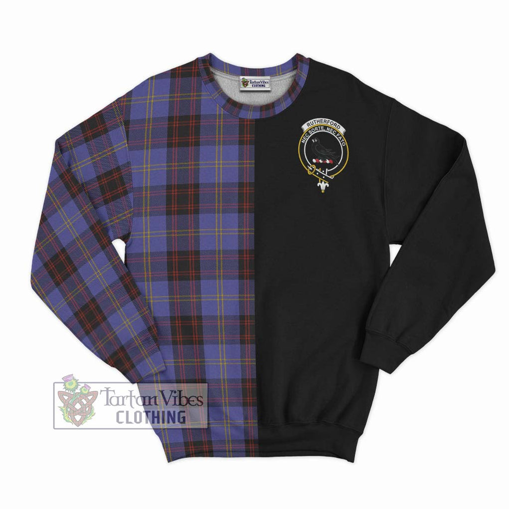 Rutherford Tartan Sweatshirt with Family Crest and Half Of Me Style - Tartanvibesclothing Shop