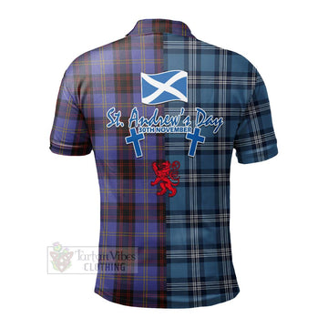 Rutherford Tartan Polo Shirt Happy St. Andrew's Day Half Tartan Style