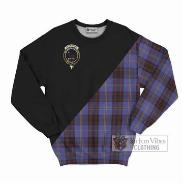 Rutherford Tartan Sweatshirt with Family Crest and Military Logo Style