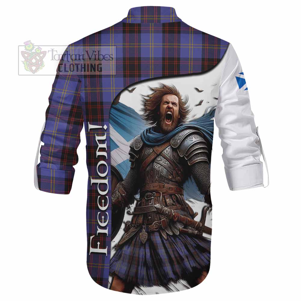 Tartan Vibes Clothing Rutherford Crest Tartan Ghillie Kilt Shirt Inspired by the Freedom of Scottish Warrior