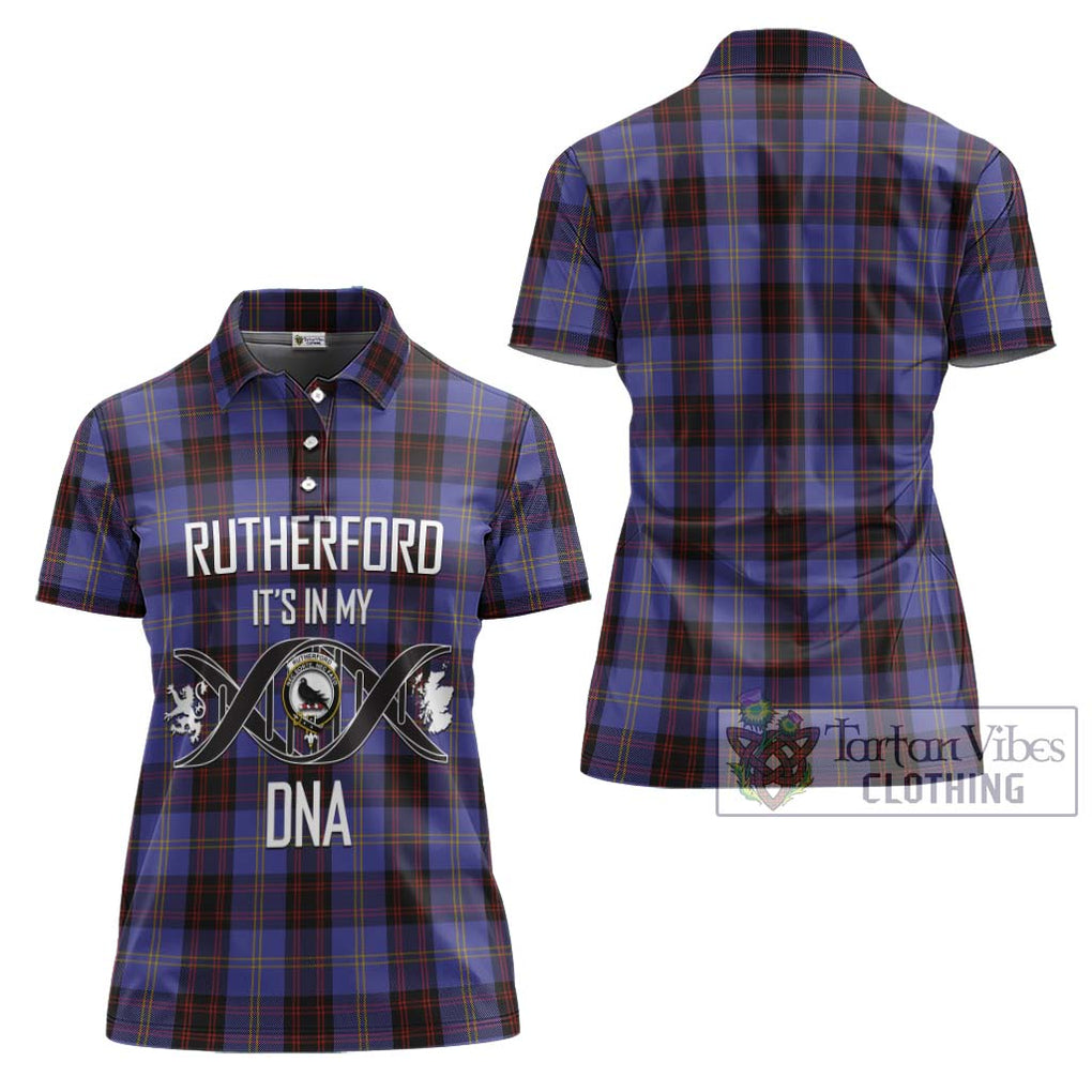 Rutherford Tartan Women's Polo Shirt with Family Crest DNA In Me Style - Tartanvibesclothing Shop