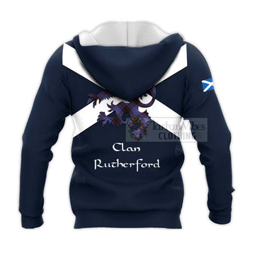 Rutherford Tartan Lion Rampant Knitted Hoodie Proudly Display Your Heritage with Alba Gu Brath and Clan Name