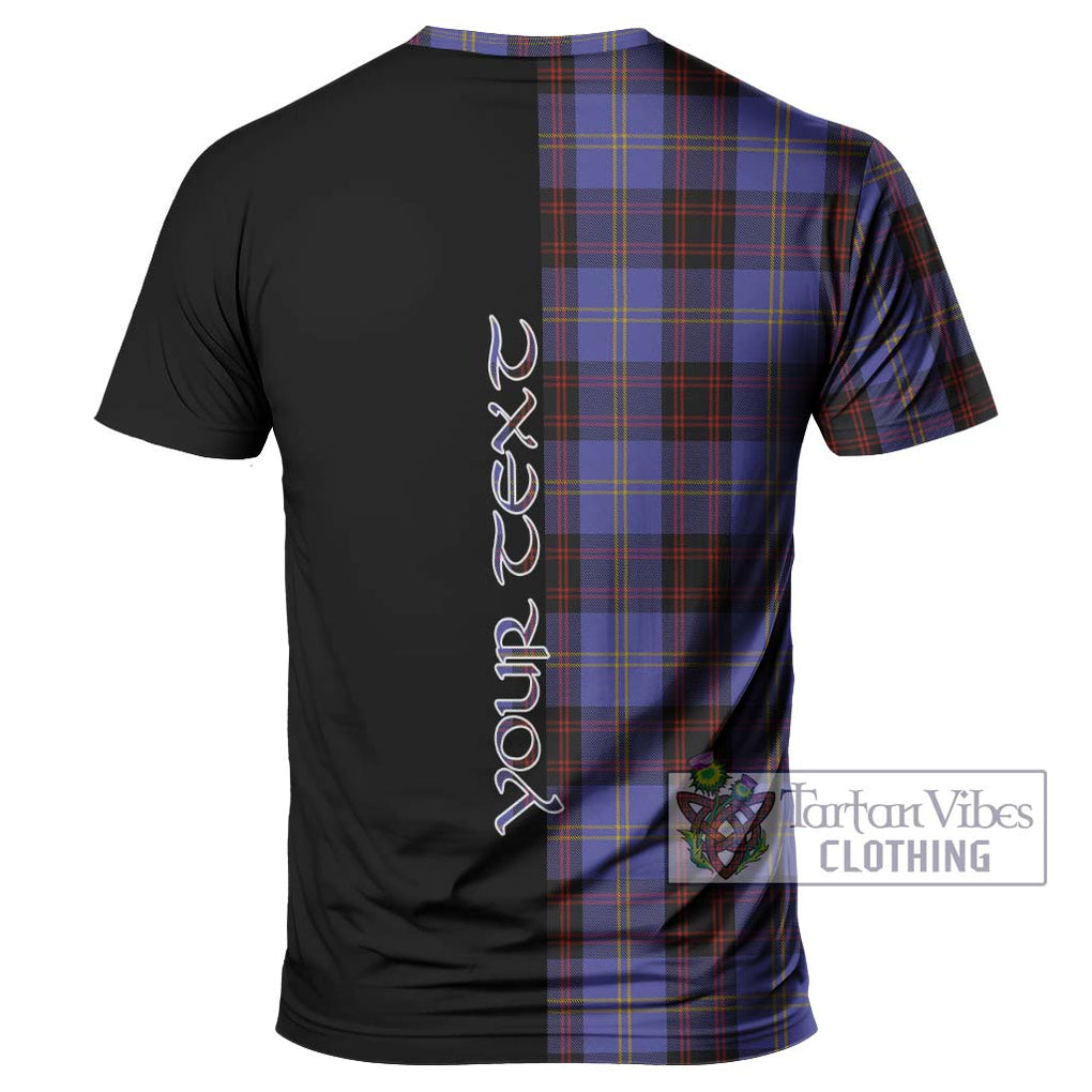 Rutherford Tartan T-Shirt with Family Crest and Half Of Me Style - Tartanvibesclothing Shop