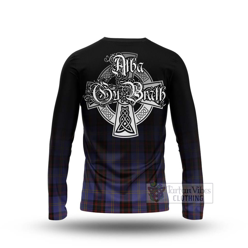 Tartan Vibes Clothing Rutherford Tartan Long Sleeve T-Shirt Featuring Alba Gu Brath Family Crest Celtic Inspired