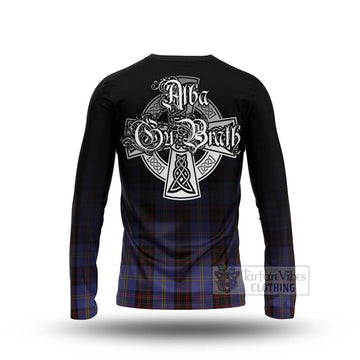 Rutherford Tartan Long Sleeve T-Shirt Featuring Alba Gu Brath Family Crest Celtic Inspired