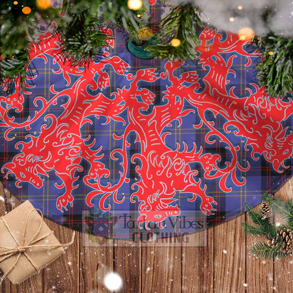 Tartan Vibes Clothing Rutherford Tartan Christmas Tree Skirt Lion Rampant Style