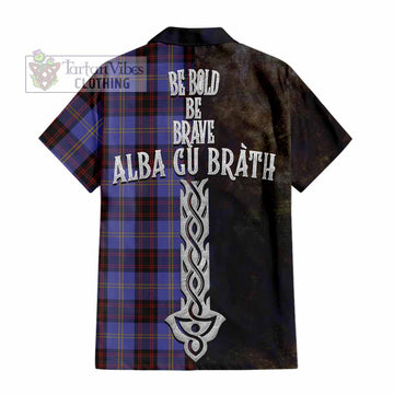 Rutherford Tartan Family Crest Hawaiian Shirt Alba Gu Brath Be Brave Lion Ancient Style - Tartan Vibes Clothing