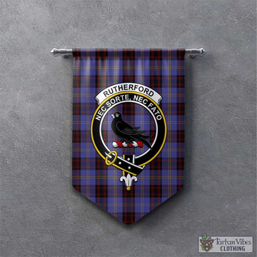 Rutherford Tartan Gonfalon, Tartan Banner with Family Crest