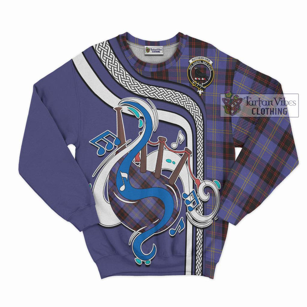 Tartan Vibes Clothing Rutherford Tartan Sweatshirt with Epic Bagpipe Style