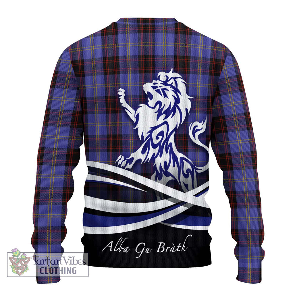 Rutherford Tartan Knitted Sweater with Alba Gu Brath Regal Lion Emblem - Tartanvibesclothing Shop