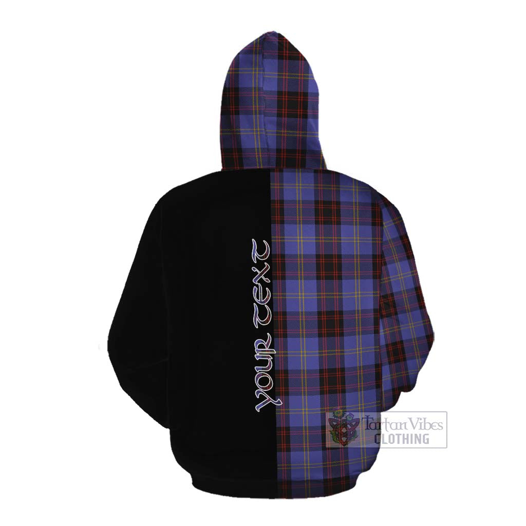 Tartan Vibes Clothing Rutherford Tartan Cotton Hoodie with Family Crest and Half Of Me Style