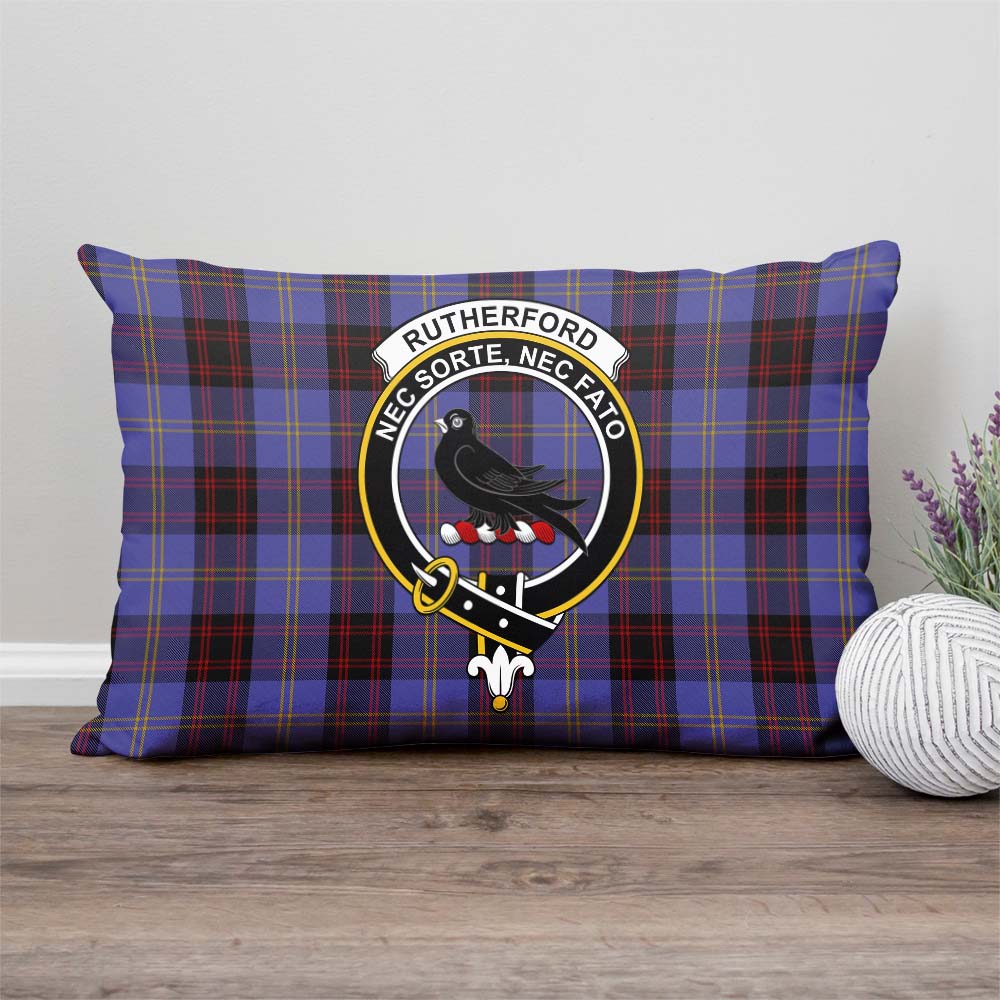 Rutherford Tartan Pillow Cover with Family Crest Rectangle Pillow Cover - Tartanvibesclothing