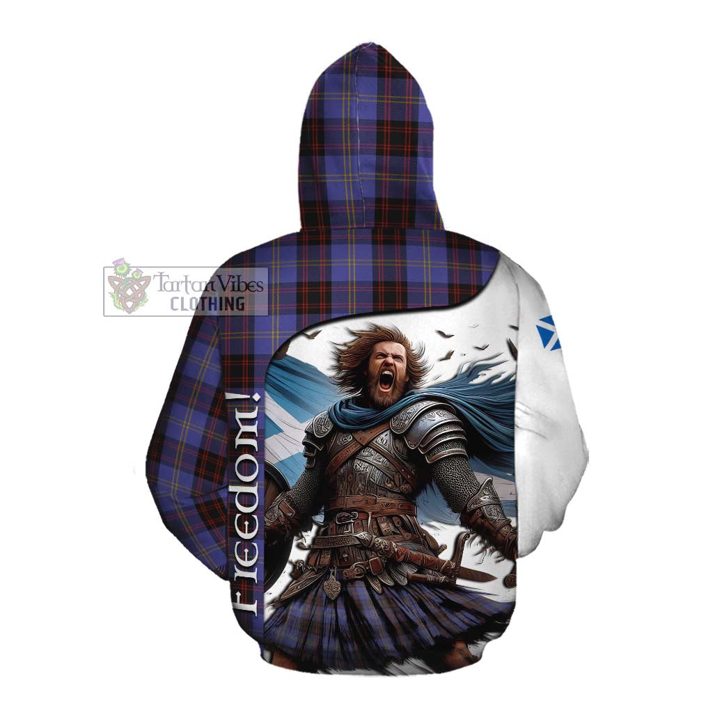 Tartan Vibes Clothing Rutherford Crest Tartan Cotton Hoodie Inspired by the Freedom of Scottish Warrior