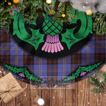 Rutherford Tartan Christmas Tree Skirt Scottish Thistle Style