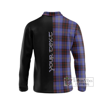 Rutherford Tartan Long Sleeve Polo Shirt with Family Crest and Half Of Me Style