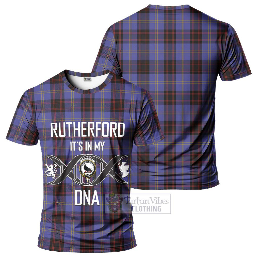 Rutherford Tartan T-Shirt with Family Crest DNA In Me Style - Tartan Vibes Clothing