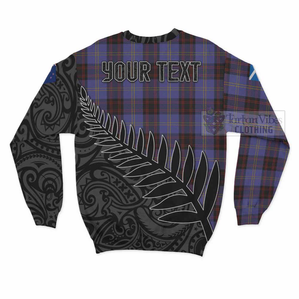 Tartan Vibes Clothing Rutherford Crest Tartan Sweatshirt with New Zealand Silver Fern Half Style