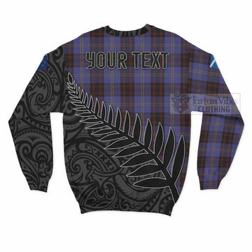 Rutherford Crest Tartan Sweatshirt with New Zealand Silver Fern Half Style