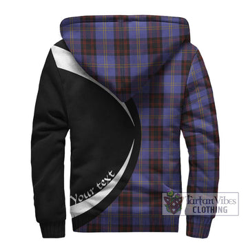 Rutherford Tartan Sherpa Hoodie with Family Crest Circle Style