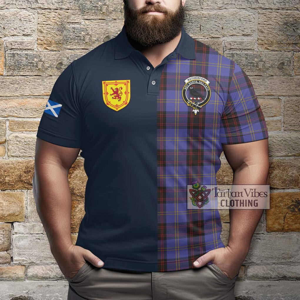 Tartan Vibes Clothing Rutherford Tartan Polo Shirt with Scottish Lion Royal Arm Half Style