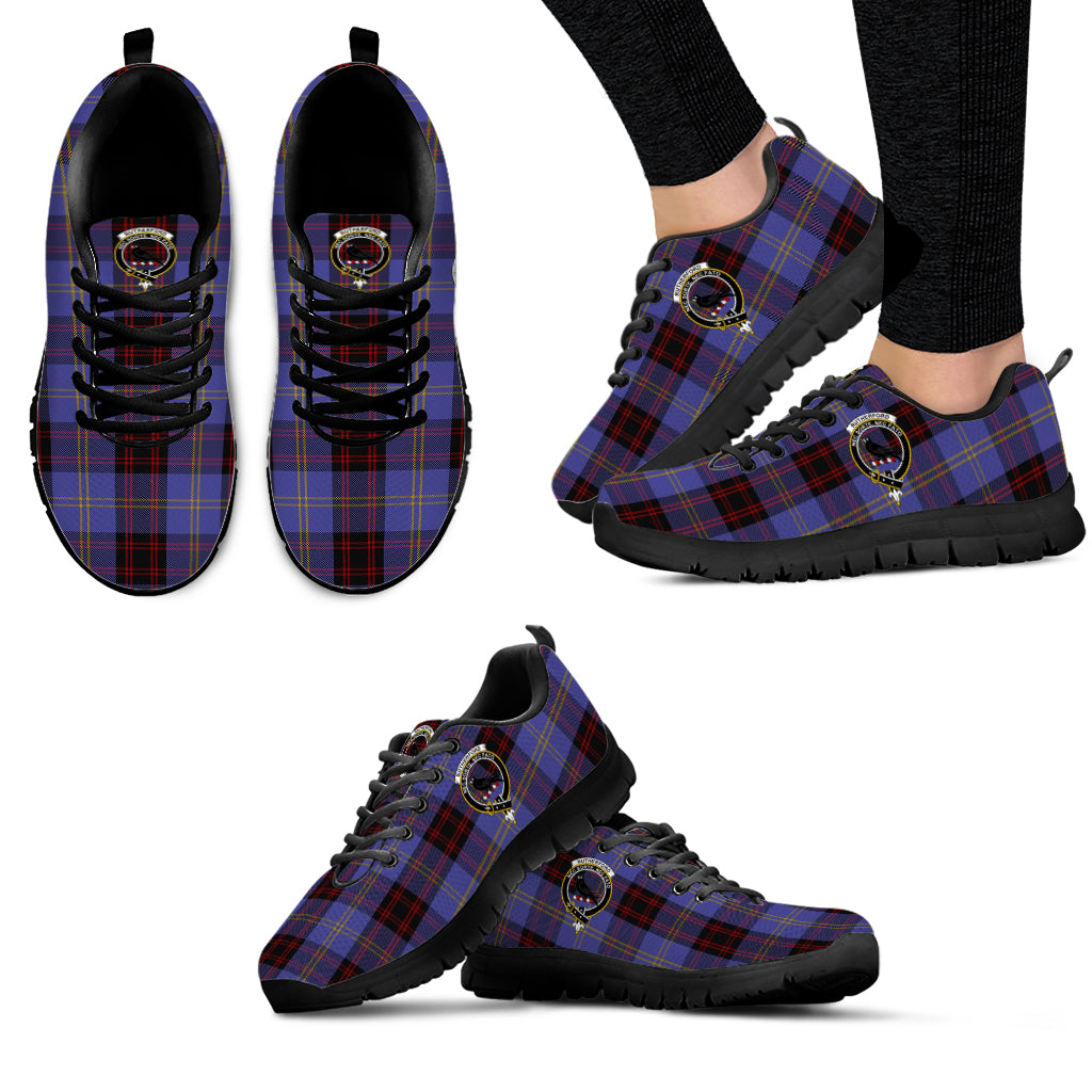 Rutherford Tartan Sneakers with Family Crest - Tartan Vibes Clothing