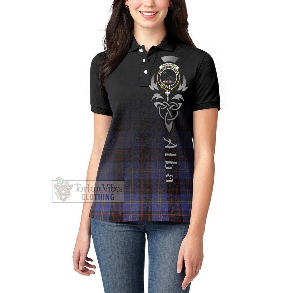 Tartan Vibes Clothing Rutherford Tartan Women's Polo Shirt Featuring Alba Gu Brath Family Crest Celtic Inspired