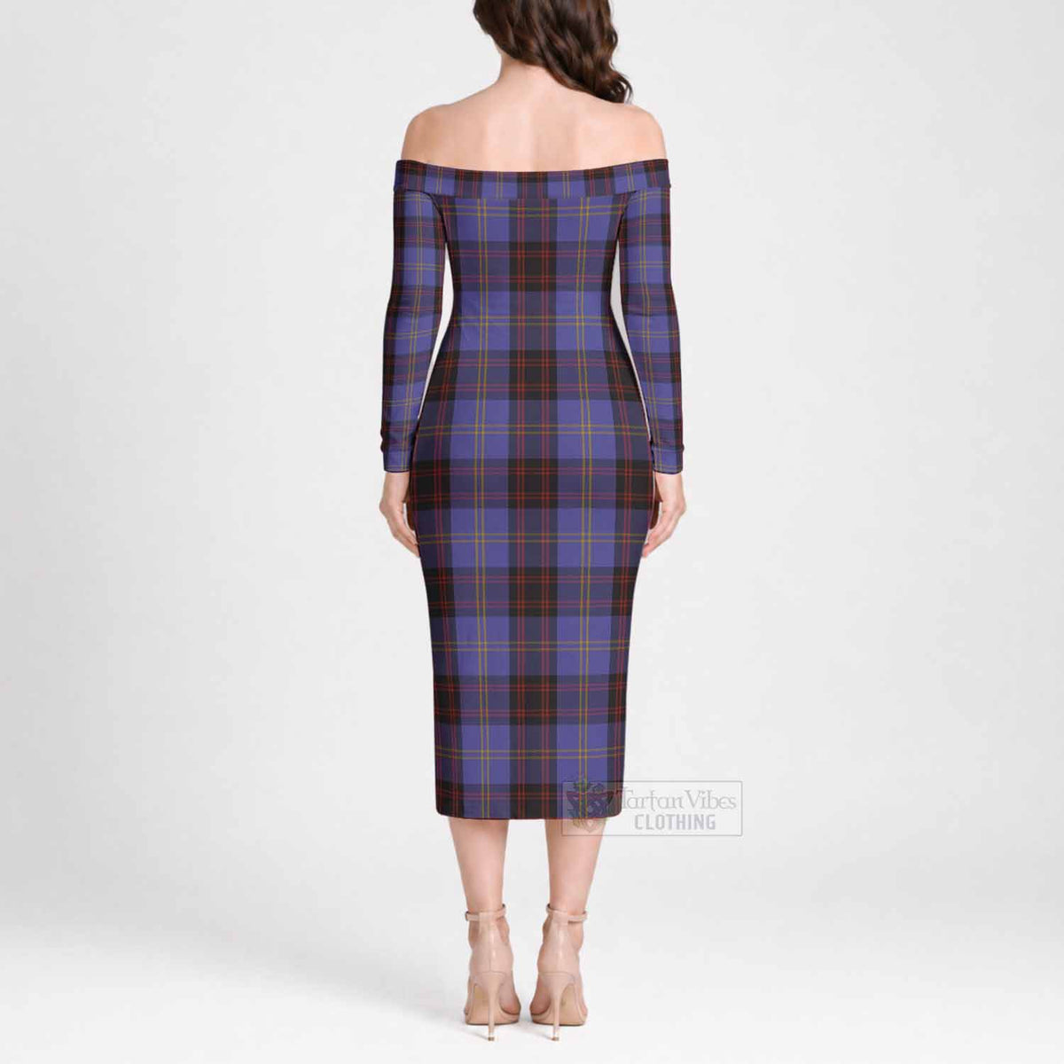 Rutherford Tartan Off Shoulder Lady Dress - Tartan Vibes Clothing