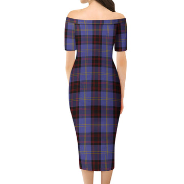 Rutherford Tartan Off Shoulder Lady Dress