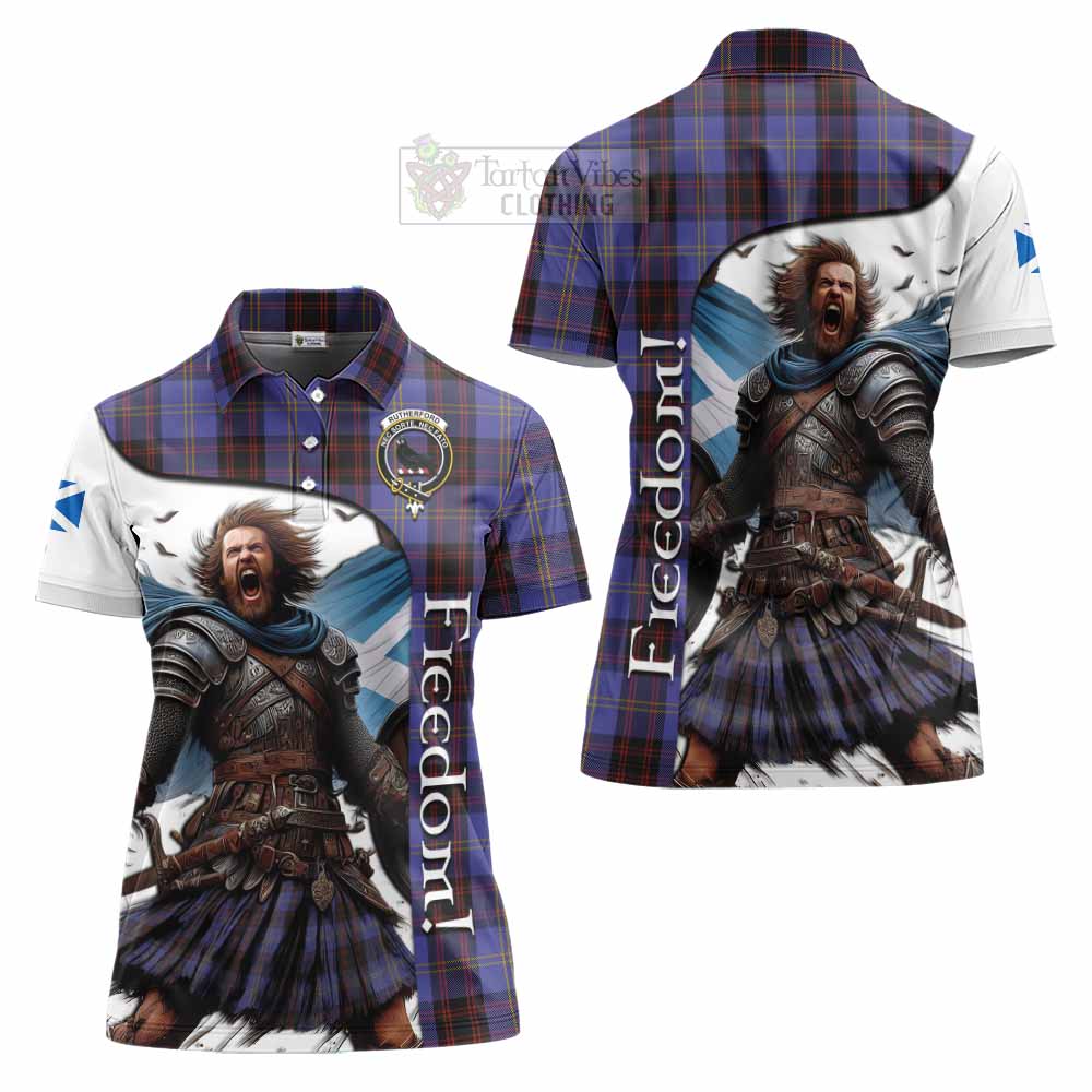 Tartan Vibes Clothing Rutherford Crest Tartan Women's Polo Shirt Inspired by the Freedom of Scottish Warrior