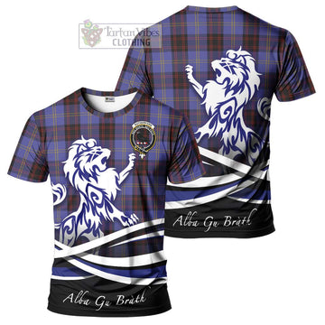 Rutherford Tartan Cotton T-shirt with Alba Gu Brath Regal Lion Emblem