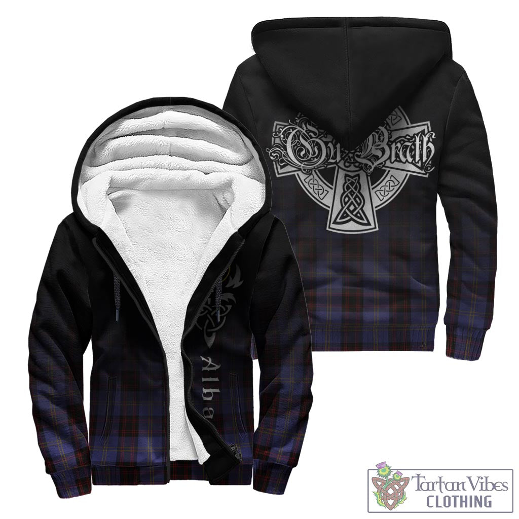 Tartan Vibes Clothing Rutherford Tartan Sherpa Hoodie Featuring Alba Gu Brath Family Crest Celtic Inspired