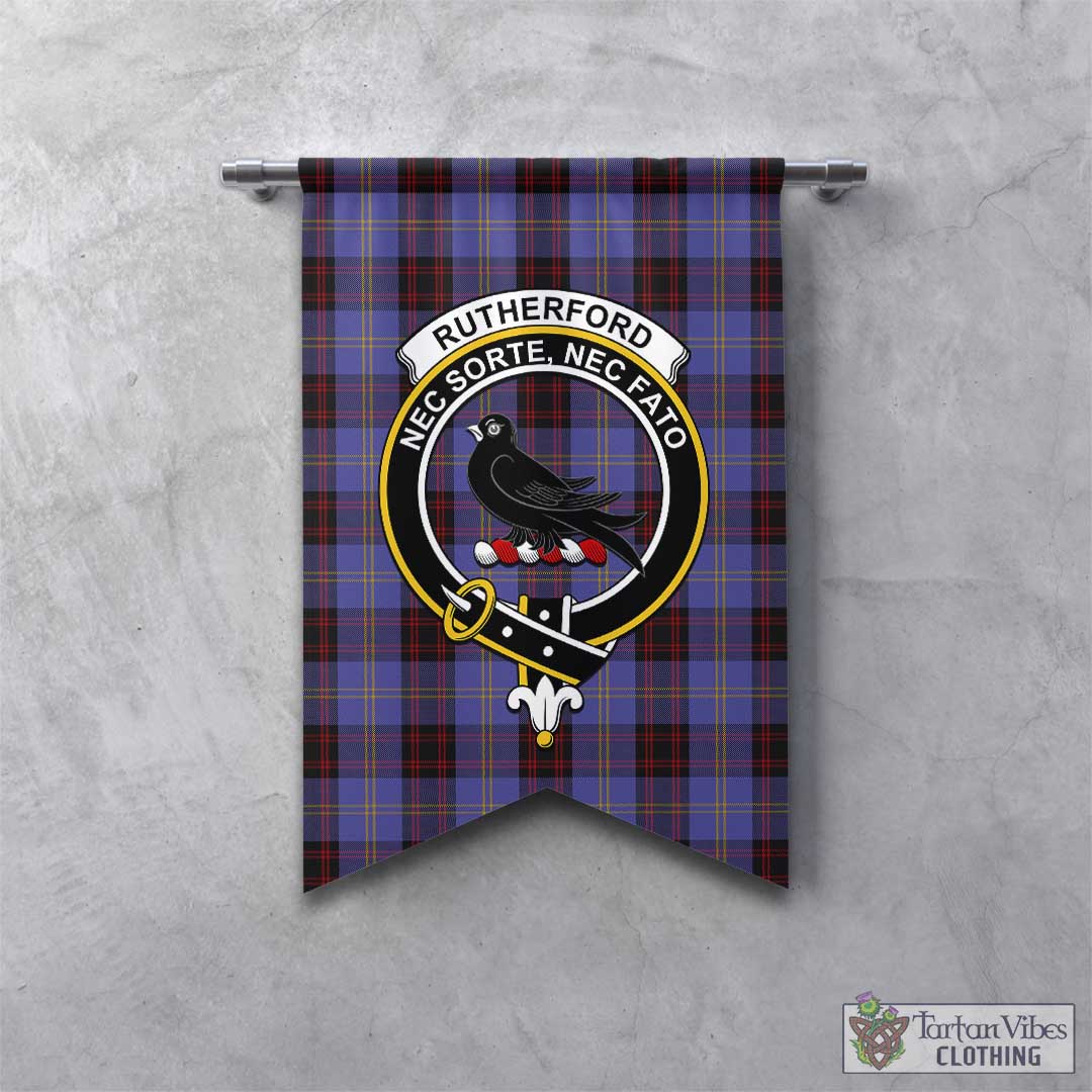 Tartan Vibes Clothing Rutherford Tartan Gonfalon, Tartan Banner with Family Crest