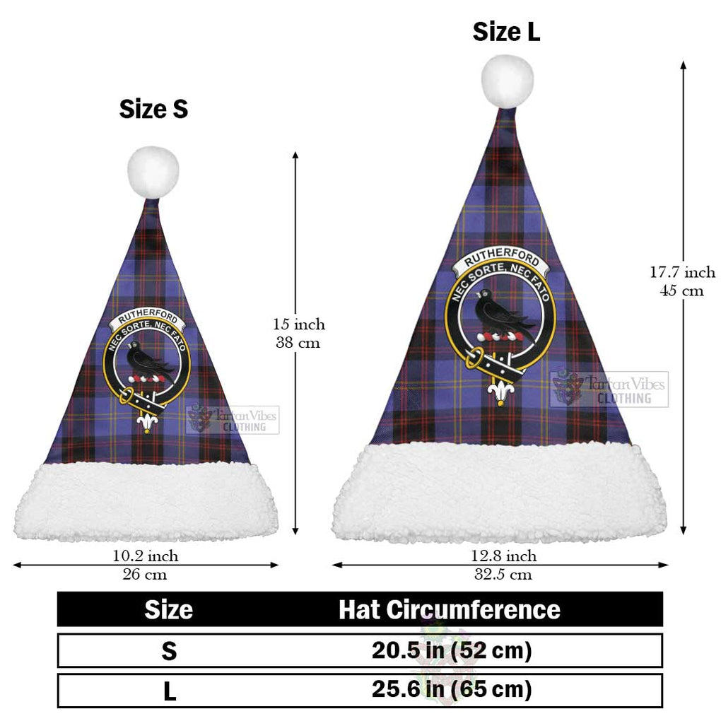 Tartan Vibes Clothing Rutherford Tartan Christmas Santa Hats with Family Crest