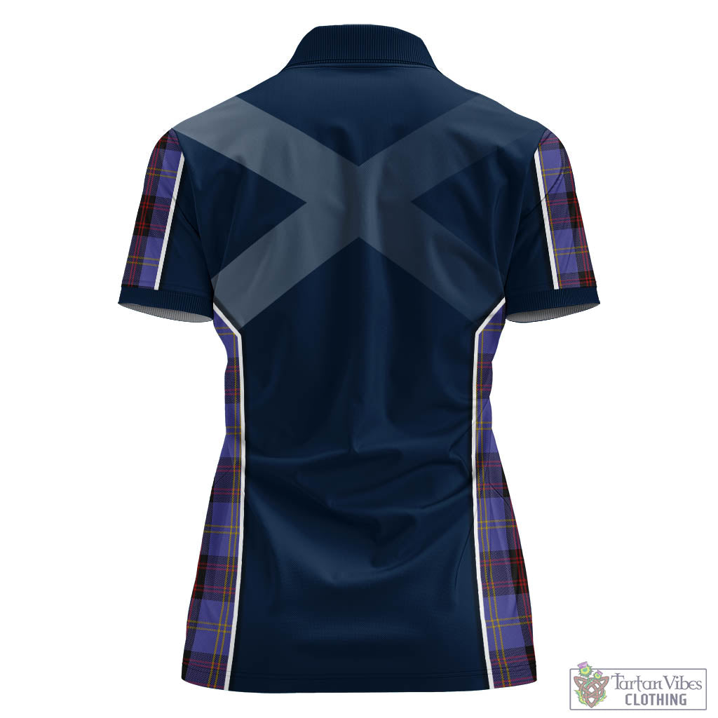 Tartan Vibes Clothing Rutherford Tartan Women's Polo Shirt with Family Crest and Scottish Thistle Vibes Sport Style