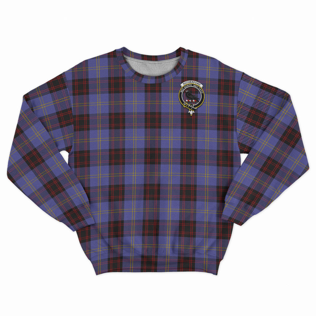 Rutherford Tartan Sweatshirt with Family Crest - Tartan Vibes Clothing